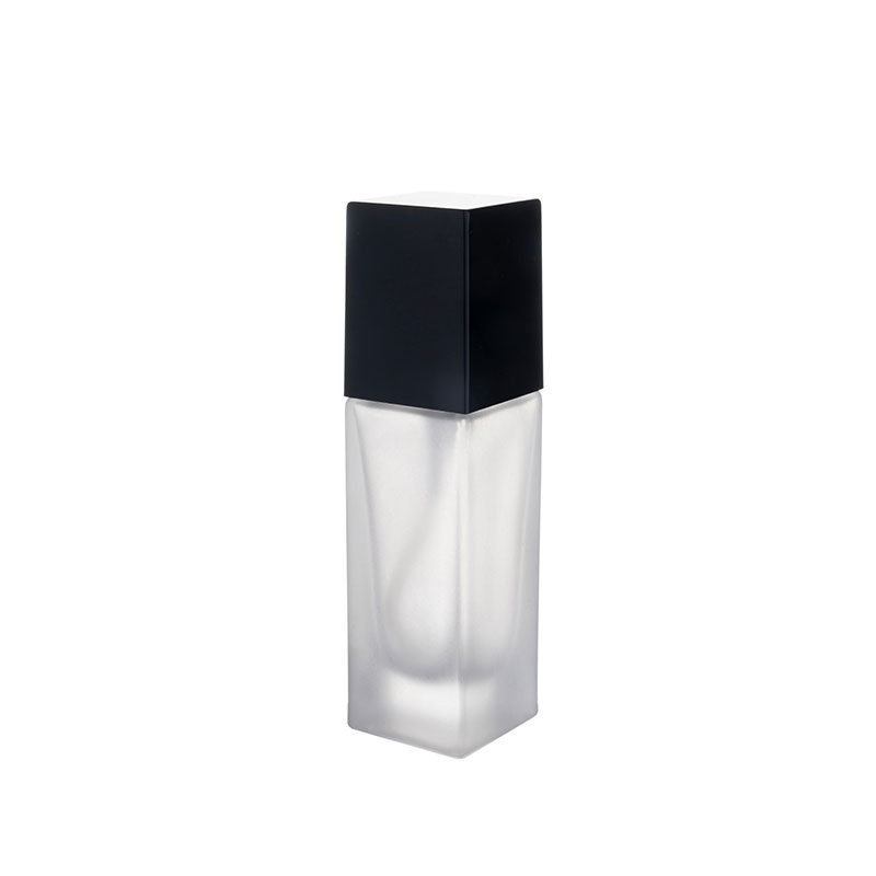 Frosted Square Glass Bottles with Treatment Pump_Glass Bottle Glass Jar ...